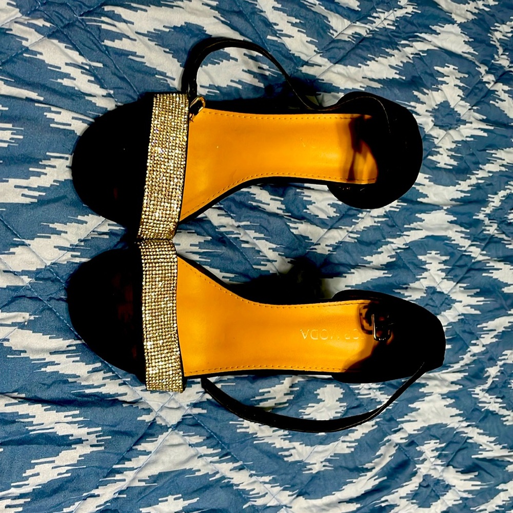 High heels with rhinestones